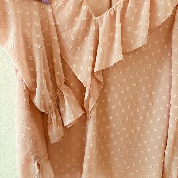 Loft, Light Pink Ruffle Blouse, Size Large Petite - Picture 5 of 5